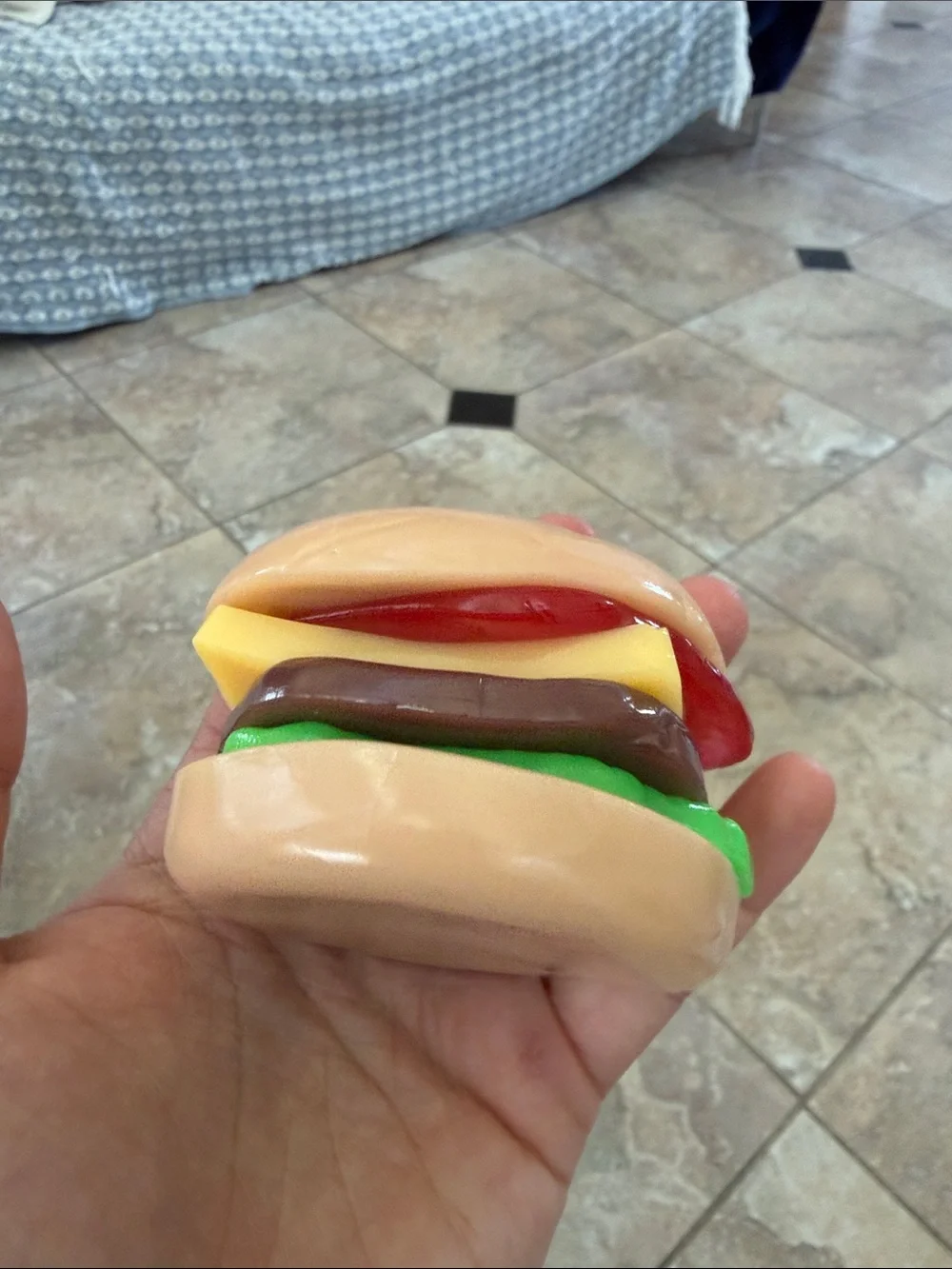 McDoh Novelty Burger Squishy Toy - Tan, Red, Yellow, Green